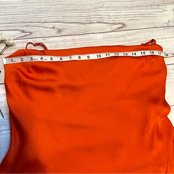 EXPRESS Satin Cowl Neck Asymmetrical Hem Maxi Slip Dress - Picture 13 of 16